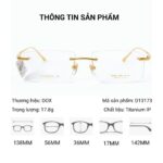 DOX D13173 Gọng Kính Khoan Không Viền Titanium Mạ Vàng 18K Chính Hãng 100%