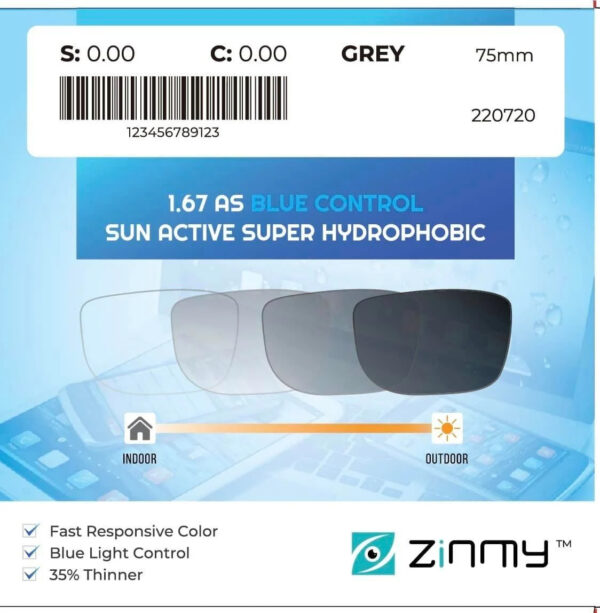tròng kính Zinmy Blue Sun