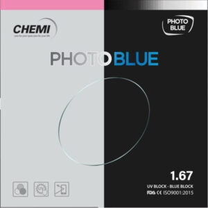 tròng kính Chemi Photoblue 1.60 và 1.67