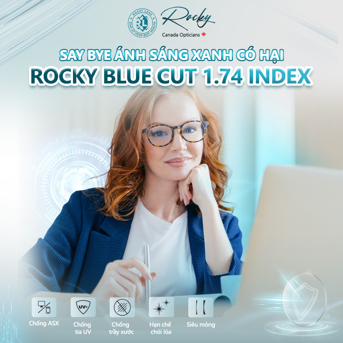 Rocky Lens 1.74 ASP Blue Cut SHMC