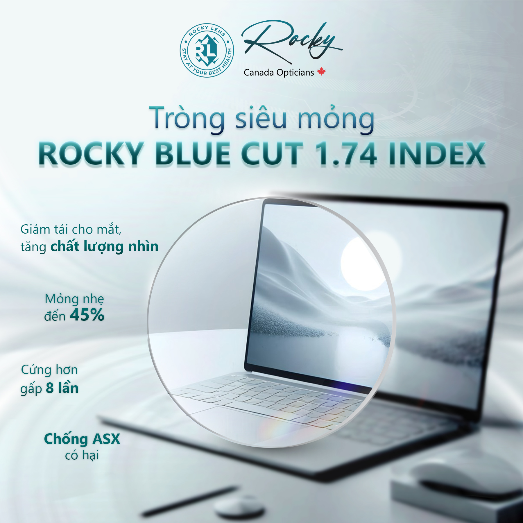 Rocky Lens 1.74 ASP Blue Cut SHMC