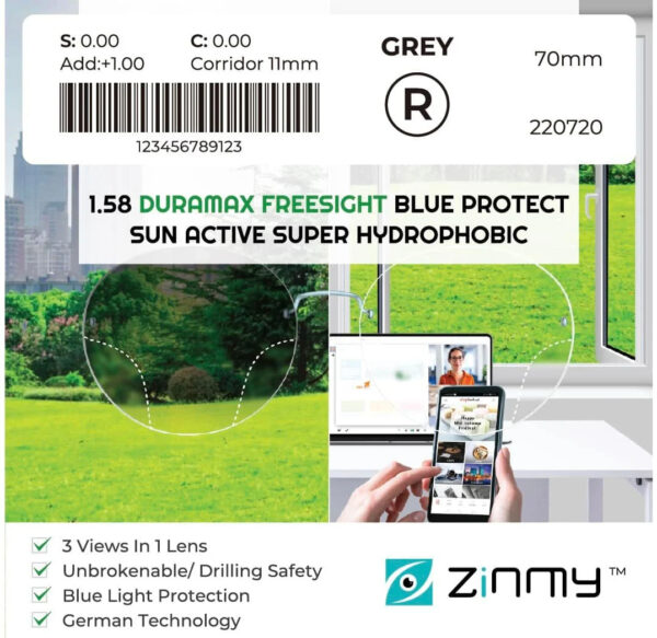 Tròng Kính Zinmy Freesight Blue 1.58