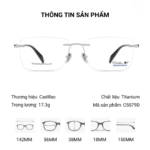 Kính Không Gọng Titanium Cadillac C5079D Chính Hãng - Ảnh 2