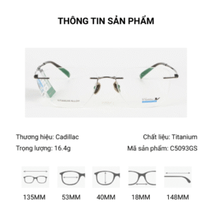 Kính Không Gọng Cadillac C5093GS