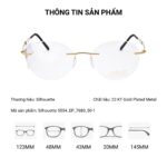 Silhouette Venture 5554 Mạ Vàng 23K Kính Không Gọng
