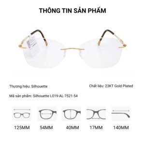 Kính Không Gọng Silhouette L019AL Mạ Vàng 23KT