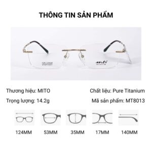 Kính Không Gọng Mito MT8013 Pure Titanium – Tem Chính Hãng 101
