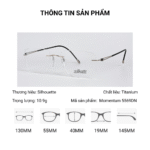 Silhouette Momentum 5569DN Kính Không Gọng Tem Chính Hãng 101