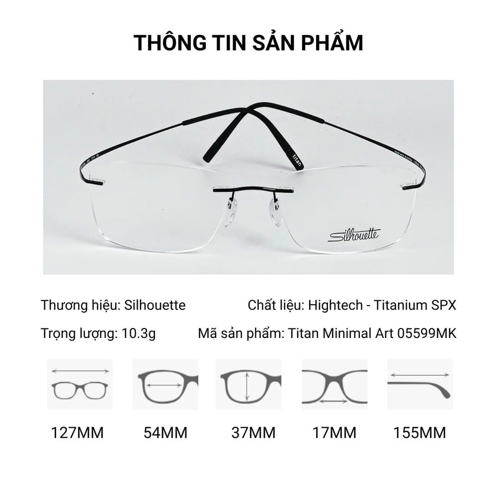 Kính Không Gọng Silhouette Titan Minimal Art 05599MK – Tem Chính Hãng 101