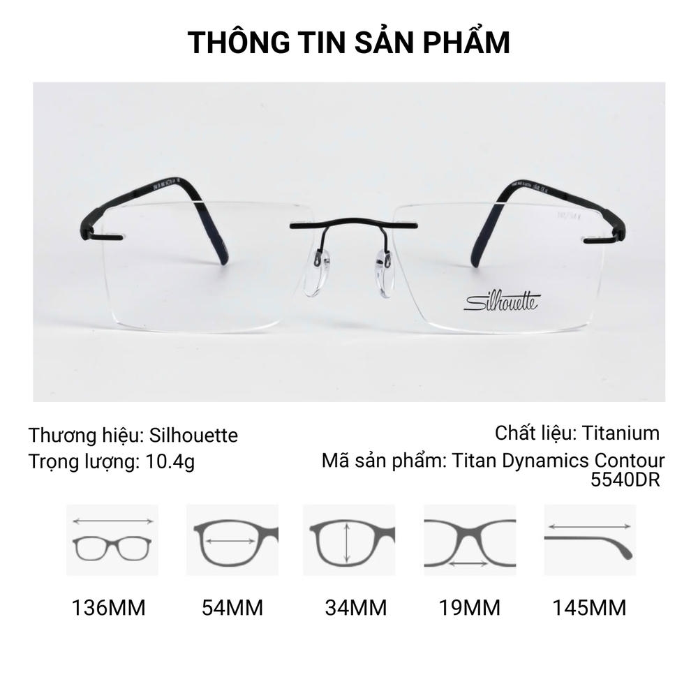 Silhouette Titan Dynamics Contour 5540DR Kính Không Gọng – Tem Chính Hãng 101
