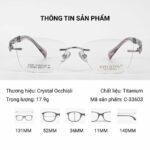 Crystal C-33603 - Kính Không Gọng Mắt Mèo Titanium - Ảnh 2