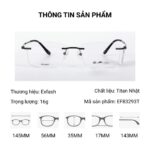 Exfash EF83293T Kính Không Gọng Titan Nhật – Tem Chính Hãng 101