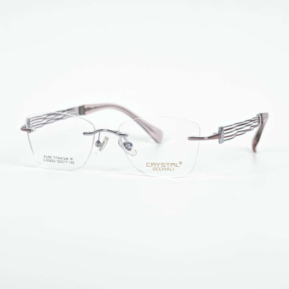 Crystal C-33603 - Kính Không Gọng Mắt Mèo Titanium