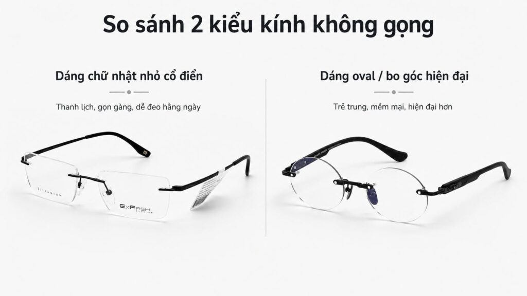 Kính không gọng trẻ trung hiện đại cho nam và nữ