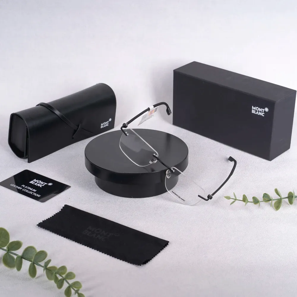 Gọng Kính Khoan MontBlanc MB0185O – Tem Chính Hãng Vina Optic, Made In Italy, Full Box