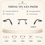 Gọng Kính Khoan MontBlanc MB0185O – Tem Chính Hãng Vina Optic, Made In Italy, Full Box